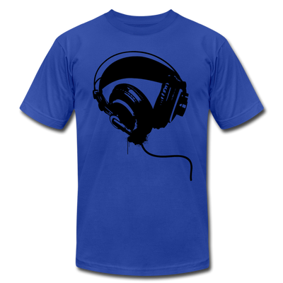 Black & White Headphones T-Shirt - royal blue