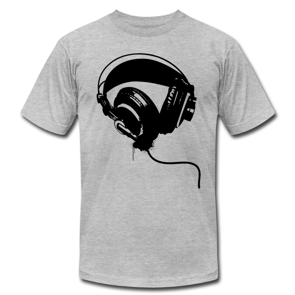 Black & White Headphones T-Shirt - heather gray