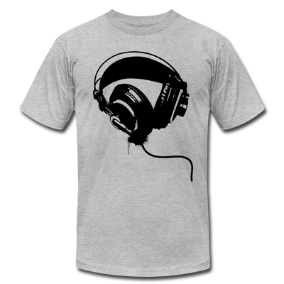 Black & White Headphones T-Shirt - heather gray
