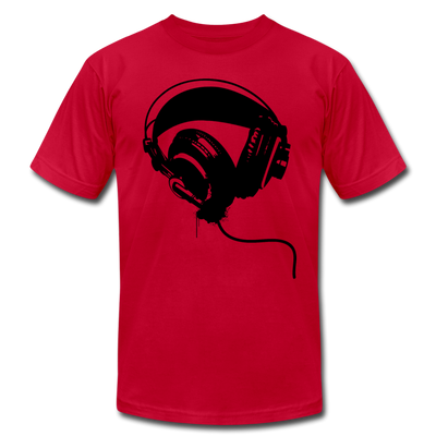 Black & White Headphones T-Shirt - red