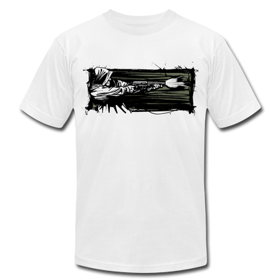Abstract Gangster Shooting T-Shirt - white