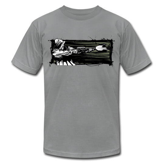 Abstract Gangster Shooting T-Shirt - slate