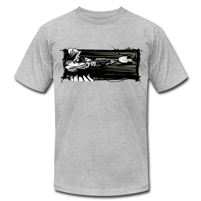 Abstract Gangster Shooting T-Shirt - heather gray