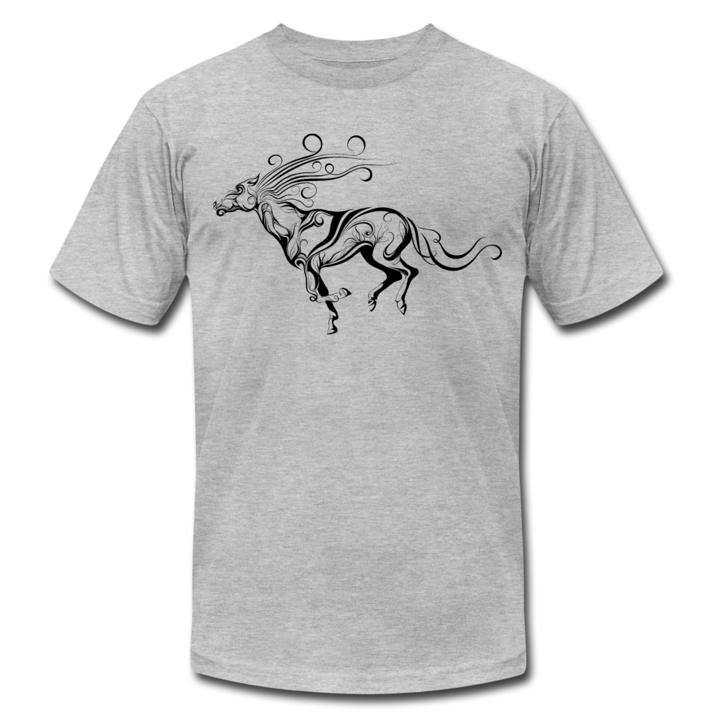Running Horse Maori T-Shirt - heather gray