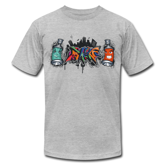 Colorful Graffiti Spray Cans T-Shirt - heather gray