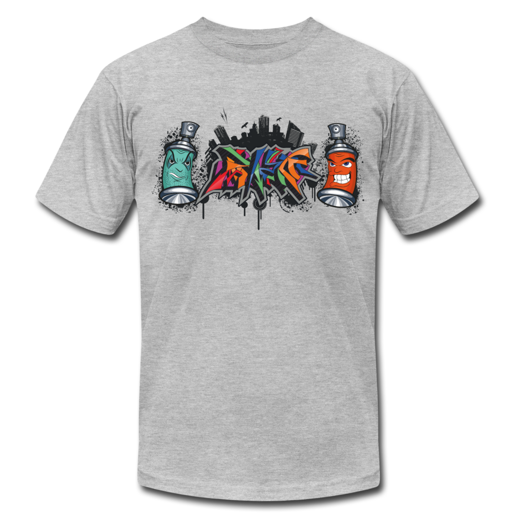 Colorful Graffiti Spray Cans T-Shirt - heather gray