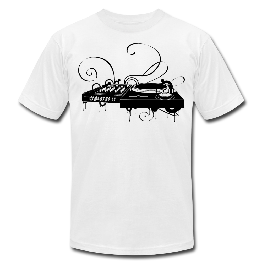 Black & White Turntable T-Shirt - white
