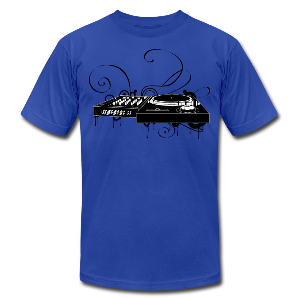 Black & White Turntable T-Shirt - royal blue