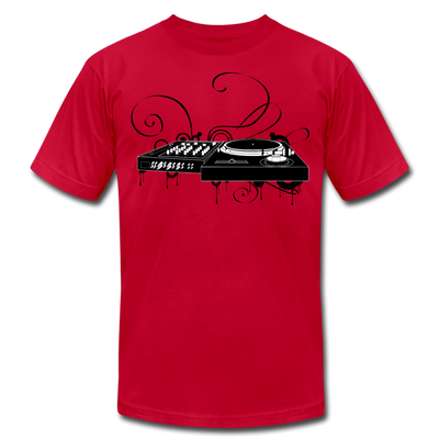 Black & White Turntable T-Shirt - red