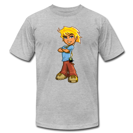 Cartoon Boy T-Shirt - heather gray