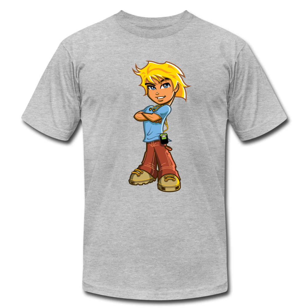 Cartoon Boy T-Shirt - heather gray