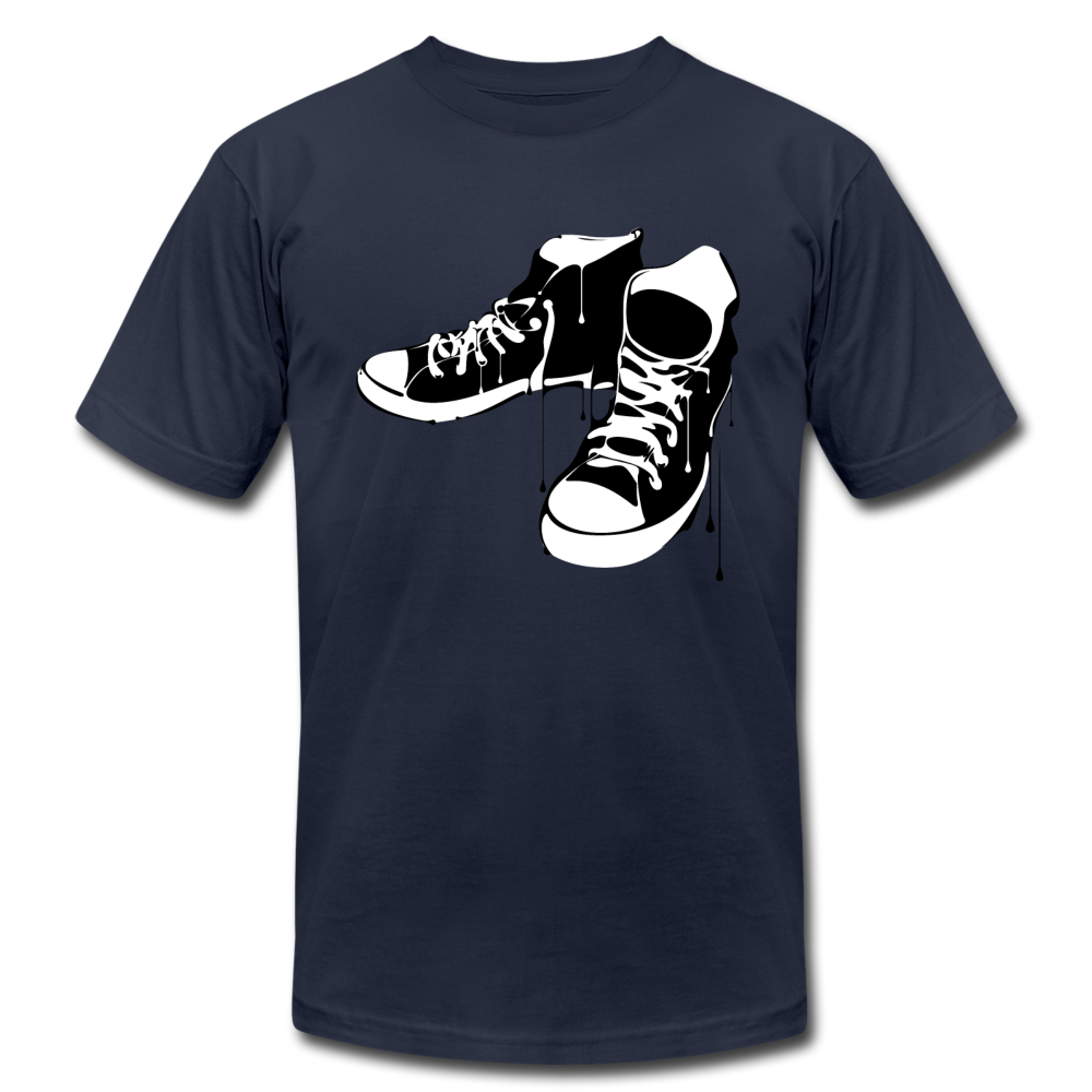 Black & Whits Chucks Shoes T-Shirt - navy