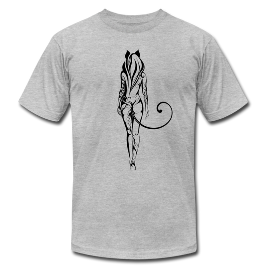 Tribal Maori Cat Girl T-Shirt - heather gray
