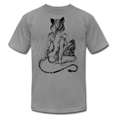 Maori Tribal Cat Woman T-Shirt - slate