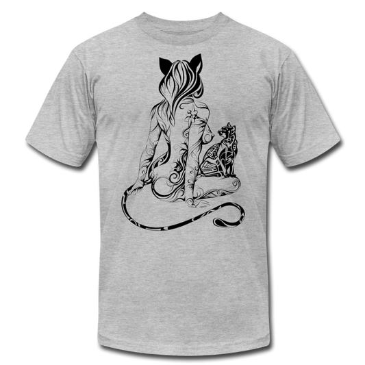 Maori Tribal Cat Woman T-Shirt - heather gray