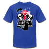 Abstract Skulls with Headphones T-Shirt - royal blue