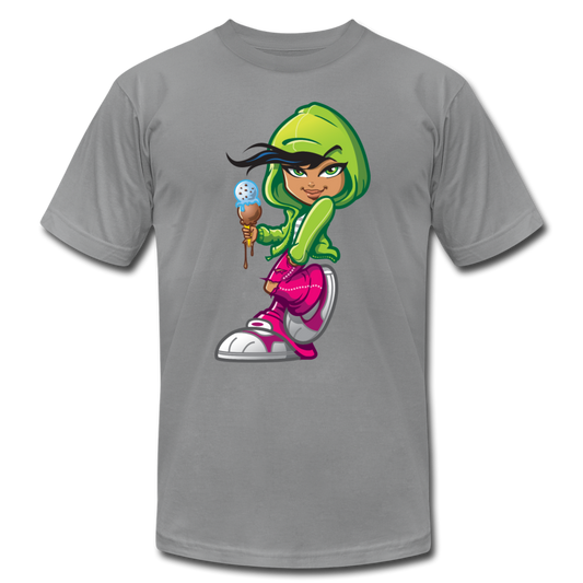 Ice Cream Cone Cartoon Girl T-Shirt - slate