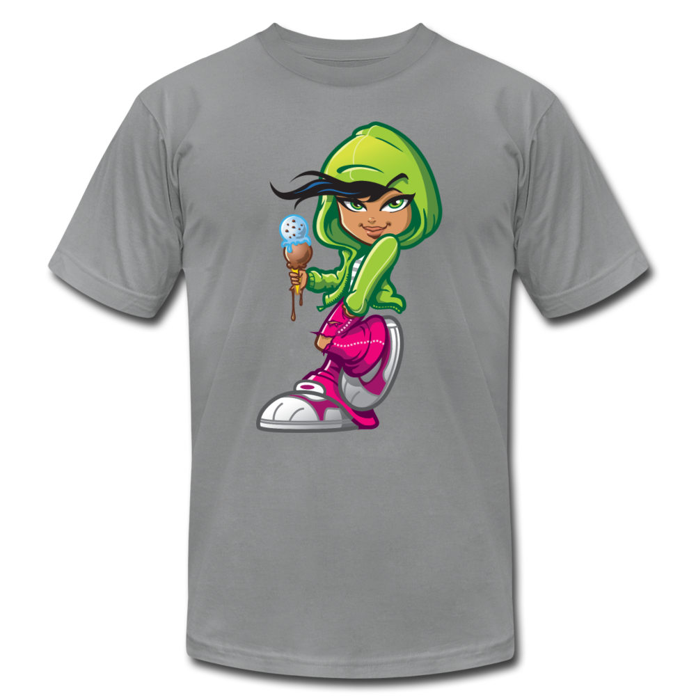 Ice Cream Cone Cartoon Girl T-Shirt - slate