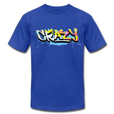Colorful Crazy Graffiti T-Shirt - royal blue