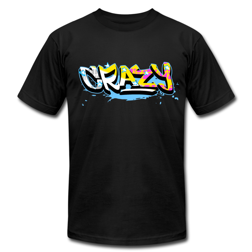Colorful Crazy Graffiti T-Shirt - black