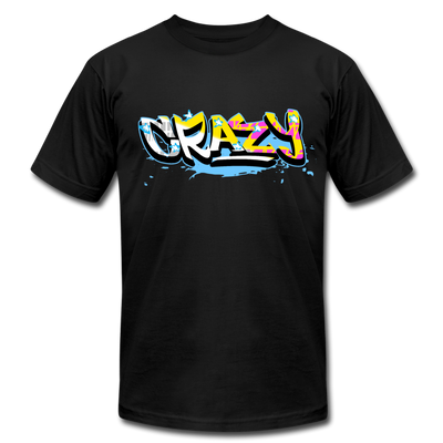 Colorful Crazy Graffiti T-Shirt - black