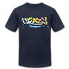 Colorful Crazy Graffiti T-Shirt - navy