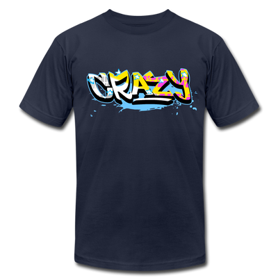Colorful Crazy Graffiti T-Shirt - navy