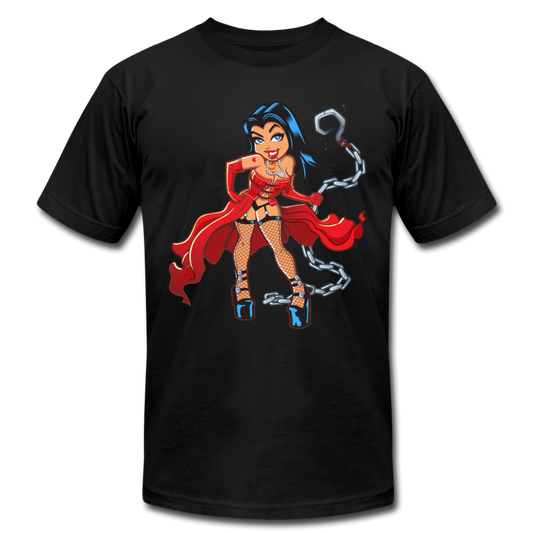 Cartoon Girl Chains T-Shirt - black
