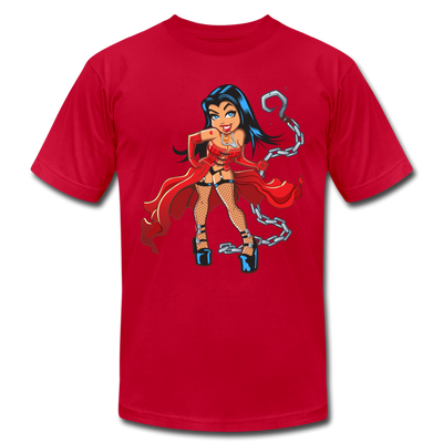 Cartoon Girl Chains T-Shirt - red