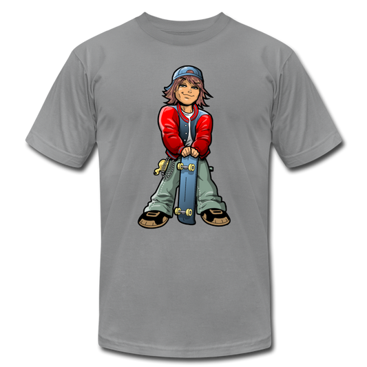 Skater Boy Cartoon T-Shirt - slate