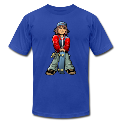 Skater Boy Cartoon T-Shirt - royal blue