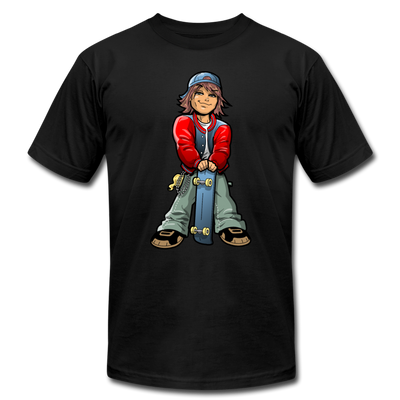 Skater Boy Cartoon T-Shirt - black