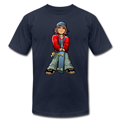 Skater Boy Cartoon T-Shirt - navy