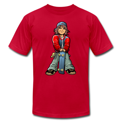 Skater Boy Cartoon T-Shirt - red