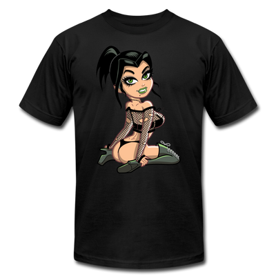 Hot Cartoon Girl T-Shirt - black