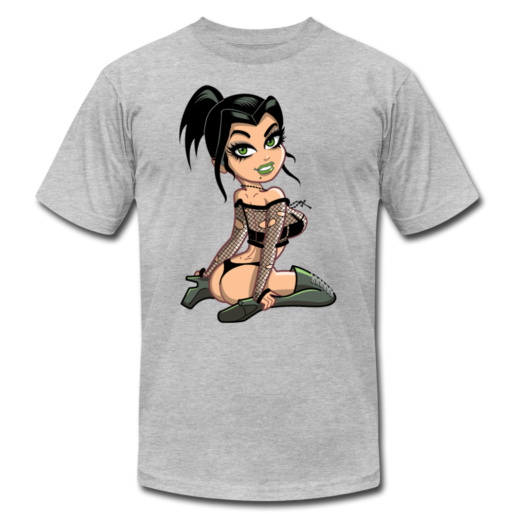 Hot Cartoon Girl T-Shirt - heather gray