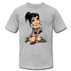 Hot Cartoon Girl T-Shirt - heather gray