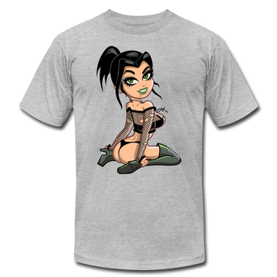 Hot Cartoon Girl T-Shirt - heather gray