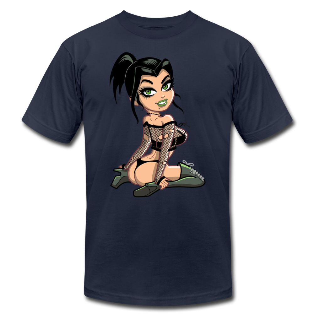 Hot Cartoon Girl T-Shirt - navy