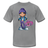 Boombox Cartoon Girl T-Shirt - slate