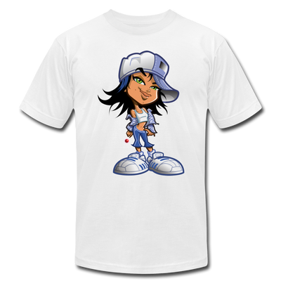 Hipster Cartoon Girl T-Shirt - white