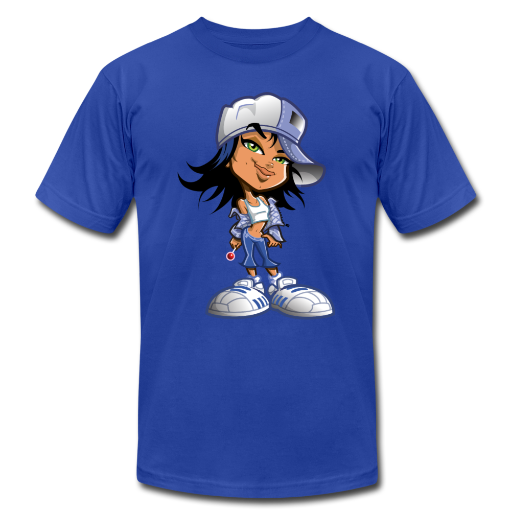 Hipster Cartoon Girl T-Shirt - royal blue