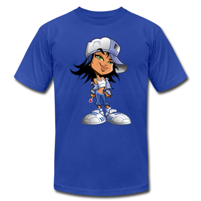 Hipster Cartoon Girl T-Shirt - royal blue