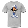 Hipster Cartoon Girl T-Shirt - heather gray