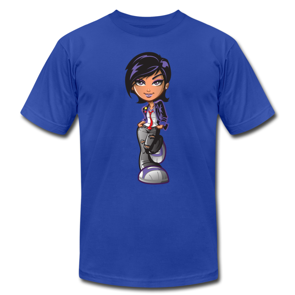 Cartoon Girl T-Shirt - royal blue