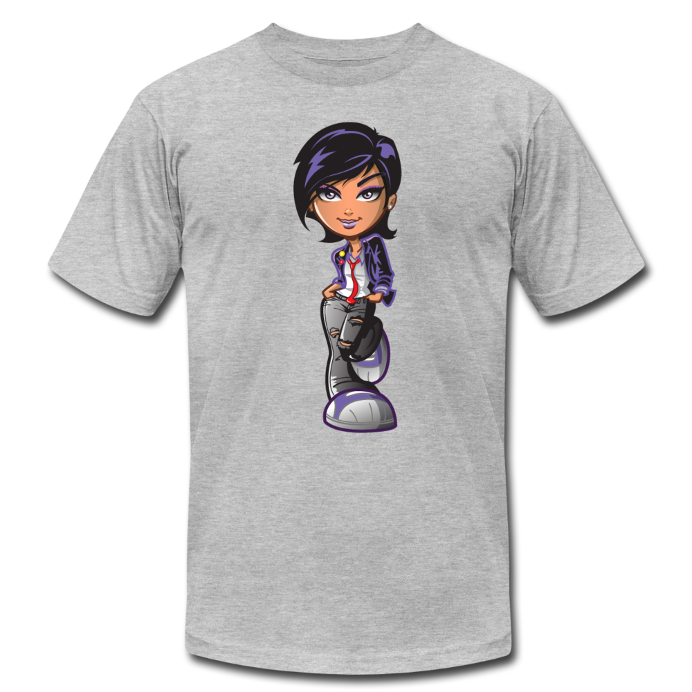 Cartoon Girl T-Shirt - heather gray