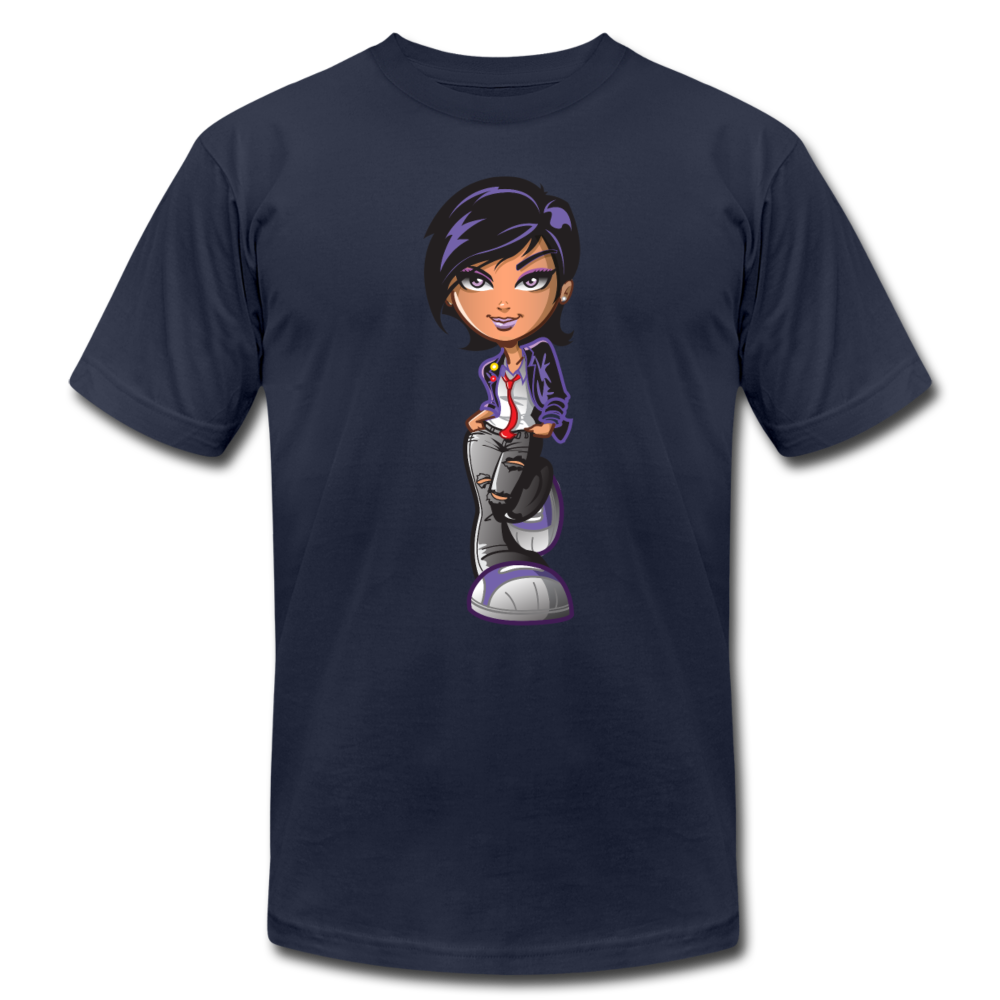 Cartoon Girl T-Shirt - navy