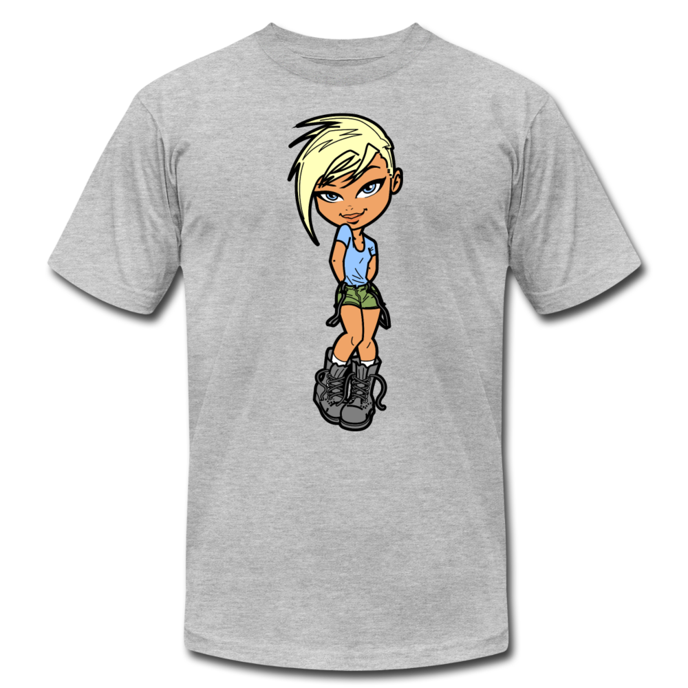 Cartoon Girl T-Shirt - heather gray
