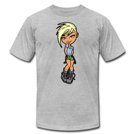 Cartoon Girl T-Shirt - heather gray