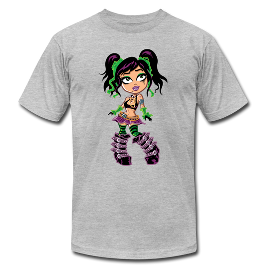 Cartoon Girl T-Shirt - heather gray